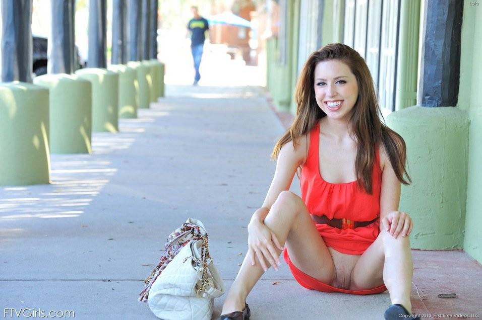 Brunette Lola Milano Is Wearing A Tight Fitting Red Dress And Smiling... - #14