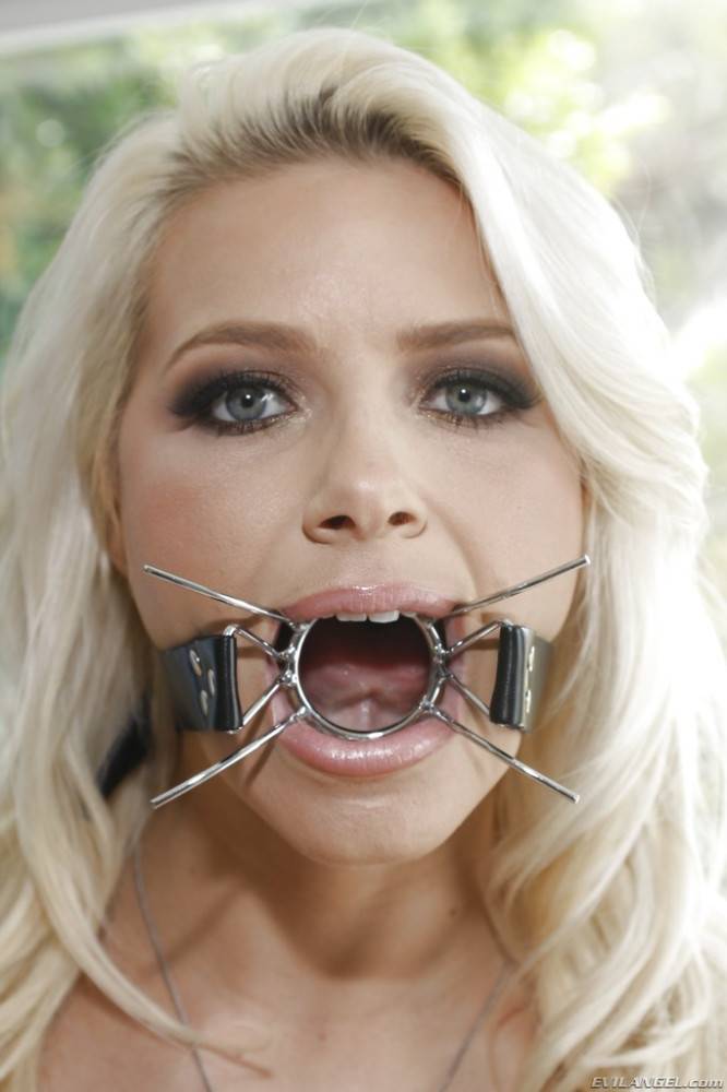 Peachy american blonde Anikka Albrite in wild bdsm action - #16