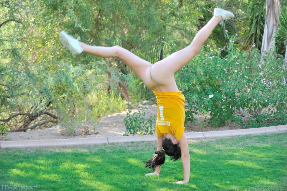 Teen Tasha FTV Removes Her Shorts And Panties Then Does Stretching Exercises Outdoors - #11