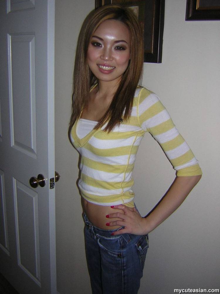 Slender Asian girl sucks and fucks her her guy's dick during self shot action - #3