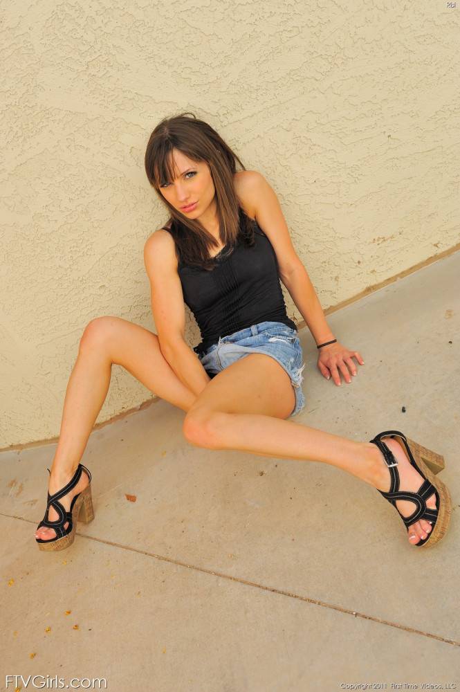 Brunette Girl Risi FTV With Beautiful Eyes Shows Off Her Sexy Legs Outdoors And Flashes Her Tits - #19