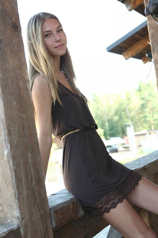 Graceful And Beautiful Blonde Teen Ebbi Nubiles Makes Love To Herself Outdoors - #3