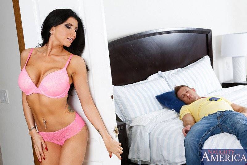 Smoldering Hot Busty Brunette Romi Rain Gets Rid Of Pink Lingerie And Enjoys Hardcore Action - #5