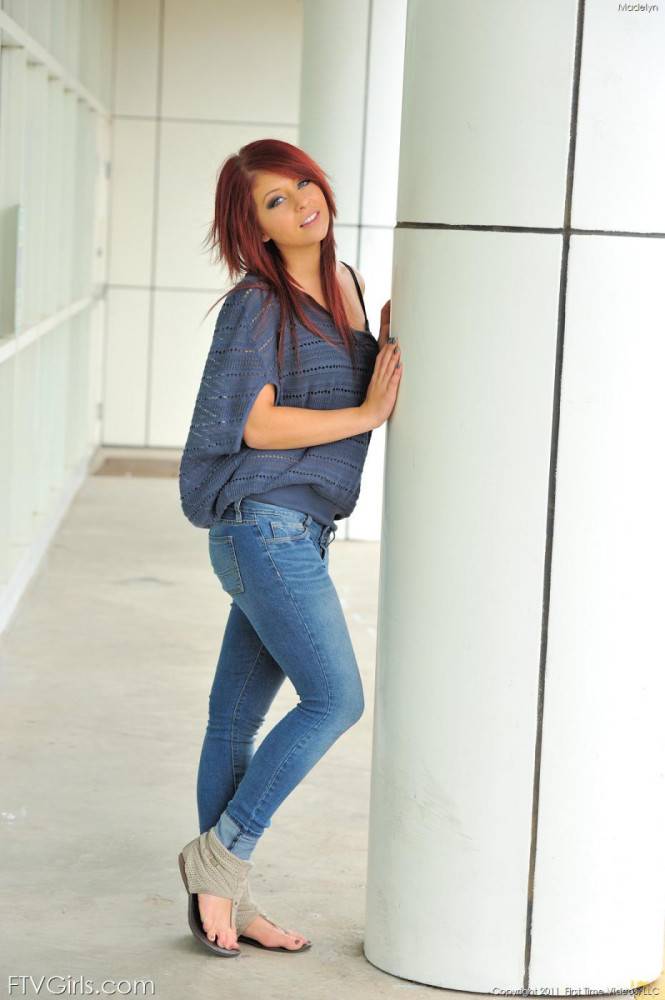 Redhead Hottie Madelyn Monroe Pulls Down Her Tight Jeans To Show Her Ass And Smooth Pussy - #4