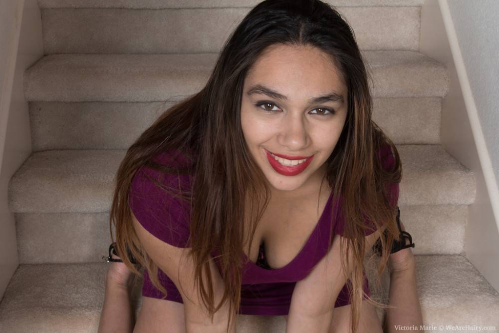 Excellent cutie Victoria Marie in hot underwear showing her butt and spreading her legs - #1