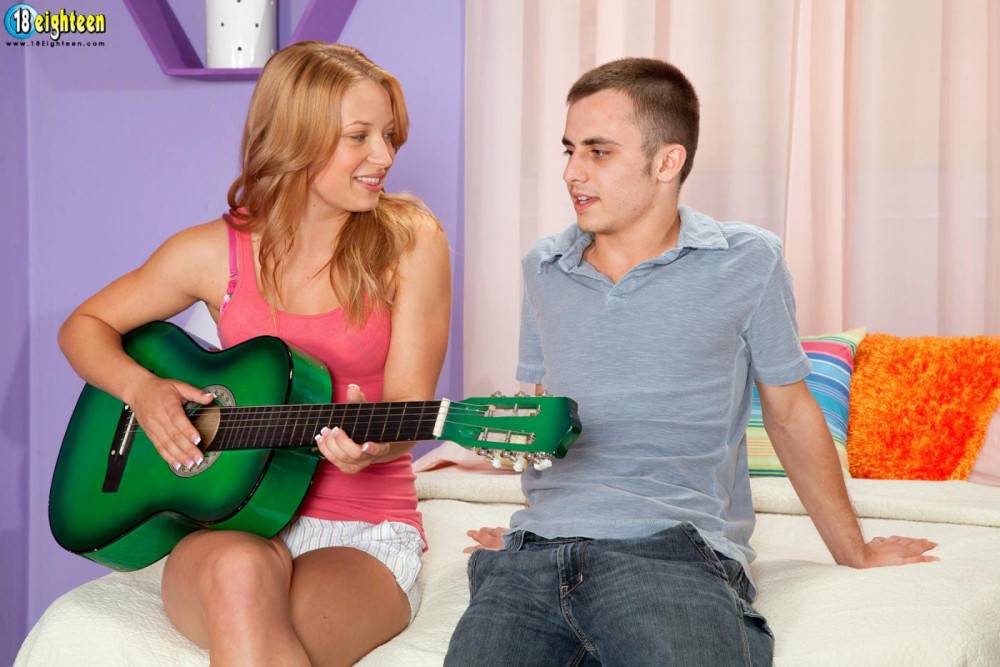 Alyssa Branch Gets Her Skinny Lover Naked For Hardcore Sex After Serenading Him With Her Guitar. - #9