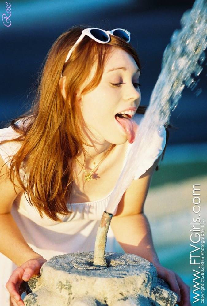Red Haired Doll Rose Kinkily Poses In Public Then Strips Her Panty And Fingers Her Slit - #16