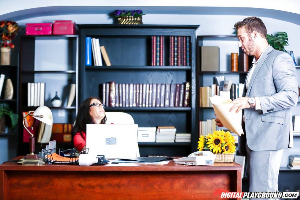 Excellent american dark hair Eva Lovia in sexy skirt suck big rod and take and fucked hard in office - #3