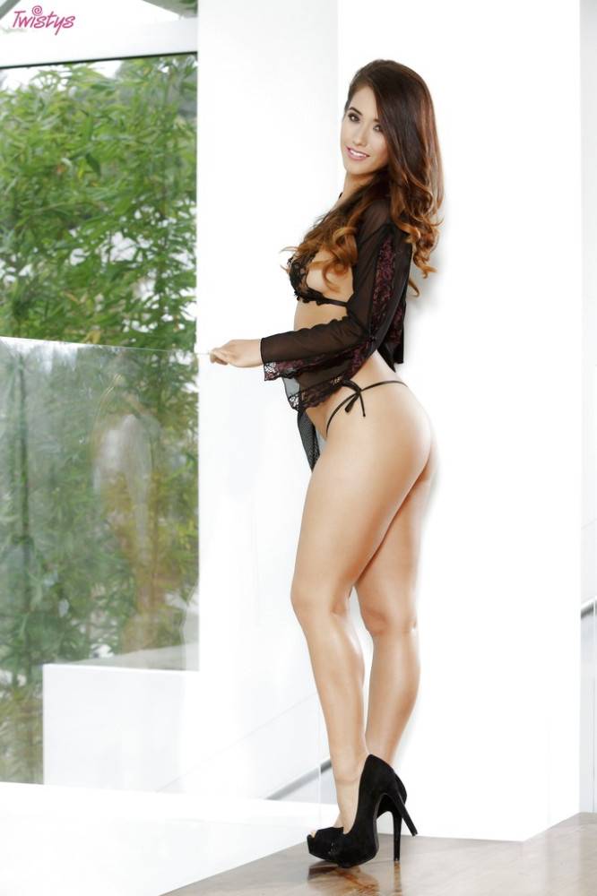Excellent american bombshell Eva Lovia in sexy lingery exposes her butt and masturbates - #2