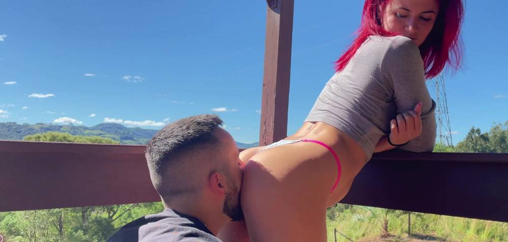 I got my dick hard while taking pictures of my hot model on the farm and she liked it - #3