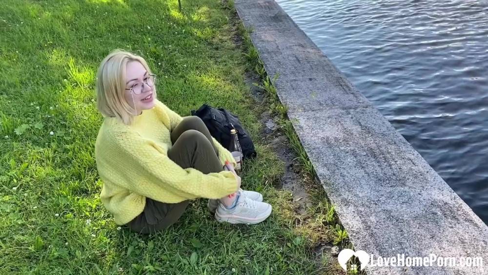 Blonde in the park wanted fresh cock - #1