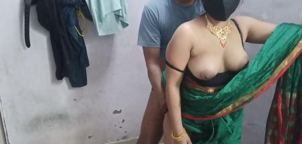 Hot Indian Desi Bhabhi sex in silk saree. Indian husband fucking his wife lifting her saree. - #5