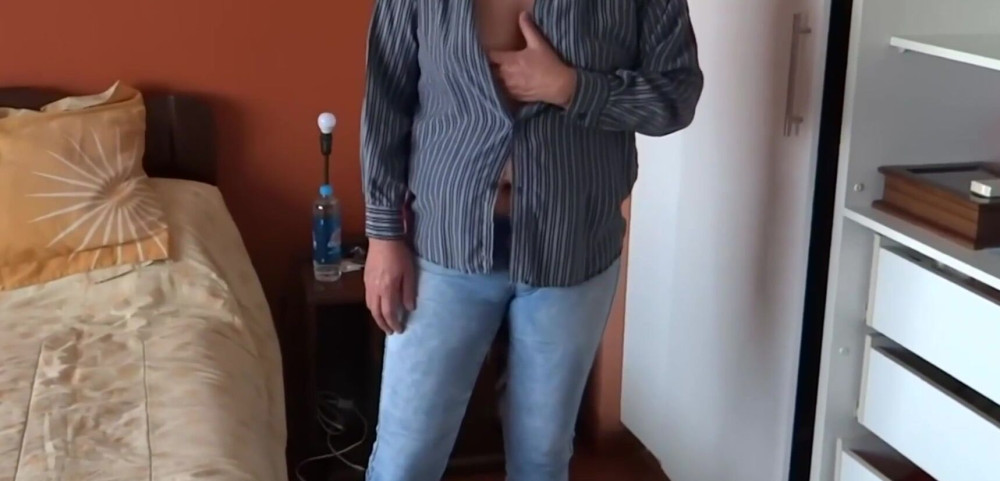 Stepmom shows off her big ass with her jeans on and jeans down, she wants anal sex - #4