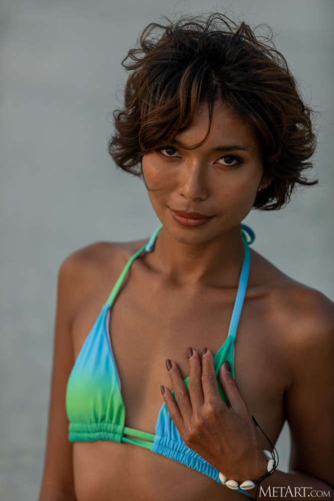Rosah Asian Babe Lets The Waves Tease At Her Ankles - #4