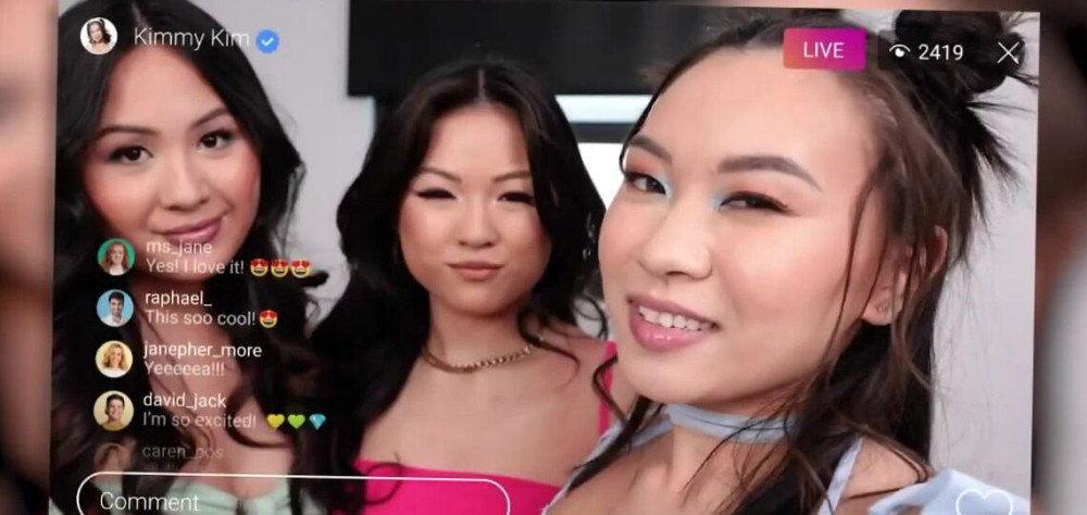 Teen Asian party chicks sharing DILF dick in four way - #4
