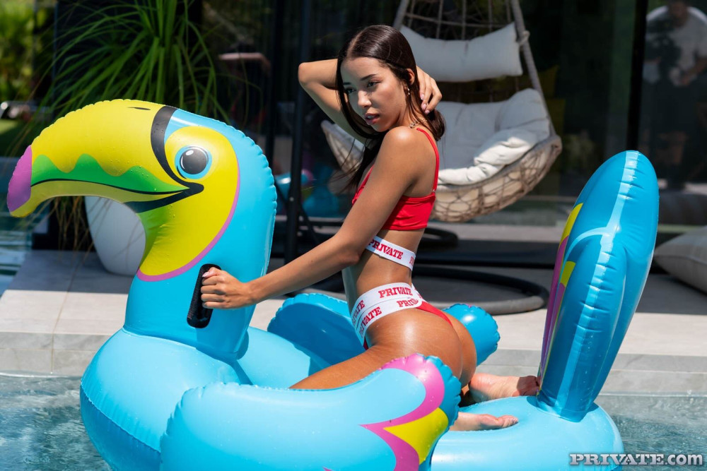 Lia Lin Sexy Brunette Solo Striptease - #10
