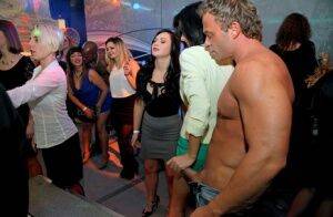 Slutty girls go nasty at the party showing their pussies and asses upskirt on picsofsex.com