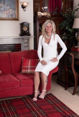 Mature blonde Ellen B removes her panties to show her incredibly hairy pussy on picsofsex.com