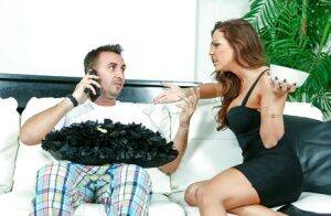 Hot chick Abigail Mac taking cumshot in mouth after rough chipmunking on picsofsex.com