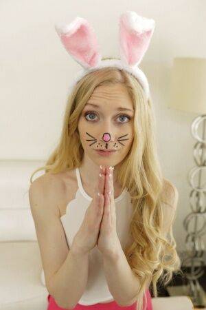 Cute blonde teen Emma Starletto seduces her stepbrother in bunny outfit on picsofsex.com