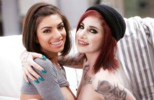 Young alt girls Darcie Dolce and Sheena Rose experiment with dyke sex on picsofsex.com