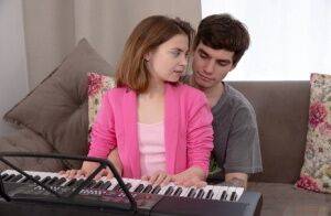 18-year-old redhead Bella Gray goes ass to mouth with her music tutor on picsofsex.com