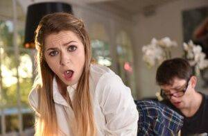 Teen girl Alana Summers hikes schoolgirl skirt to try anal sex for first time on picsofsex.com