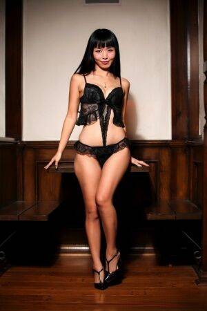 Sexy Japanese model Marica Hase takes off black lingerie ensemble to pose nude - Japan on picsofsex.com