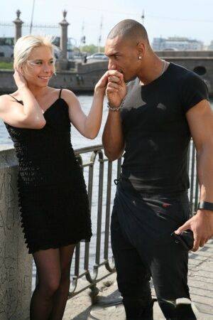 Blonde girl hooks up with a black boy for her first interracial fuck on picsofsex.com