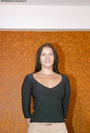 Lovely amateur Denisa prefers masturbating on a comfy sofa on picsofsex.com