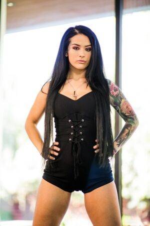 Tattooed bad girl, Katrina Jade has had it with her preppy, annoying on picsofsex.com