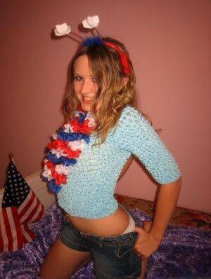 Horny petite teen GND Shelby wishes everyone a happy 4th of July on picsofsex.com