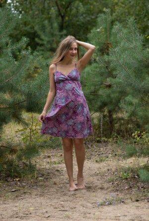 Lenta exhibits her beauty in the forest like a wild flower on picsofsex.com