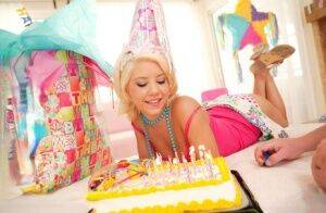 Cute blonde Tessa Taylor celebrates birthday number 18 with extreme sex on picsofsex.com