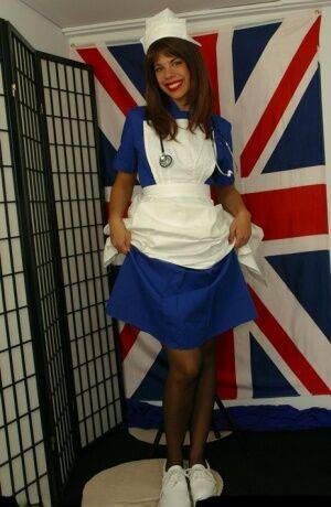 Nylon Angie Sweet nurse in stockings on picsofsex.com