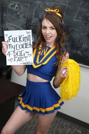 White cheerleader goes pussy to mouth with a black man in classroom on picsofsex.com