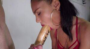 Latina pornstar Apolonia enjoying anal toying during hard fuck session on picsofsex.com