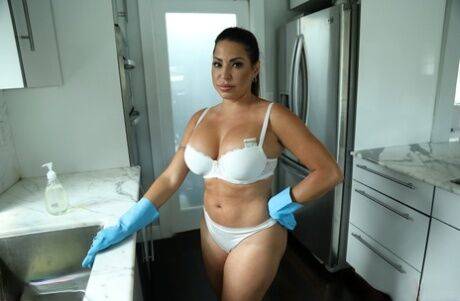 Sexy Latina housekeeper Julianna Vega takes a boner in her twat in POV - Cuba on picsofsex.com