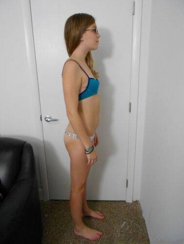 Sexy teen Amber showing her tiny tits & her big ass on her first casting day on picsofsex.com