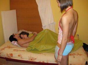 Horny teen is invited to have a threesome with her girlfriend and her man on picsofsex.com