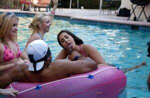 Fantastic outdoor party at the pool with a bunch of how wet chicks on picsofsex.com