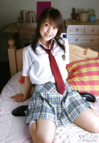 Slim japanese teen Ayumi Motomura showing small tits and pussy - Japan on picsofsex.com