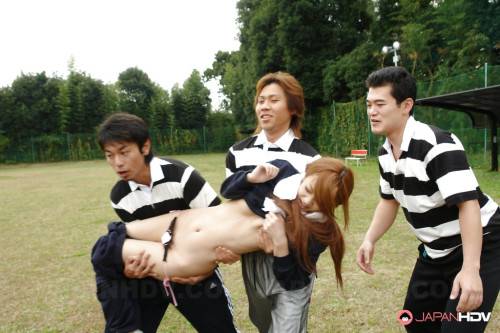 Sylphlike japanese red-haired milf An Umemiya in panties in superb gangbang outdoor - Japan on picsofsex.com