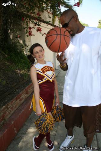 Pretty Cheerleader Mae Lynn Strips And Plunges Into Dirty Fuck With Black Dude on picsofsex.com