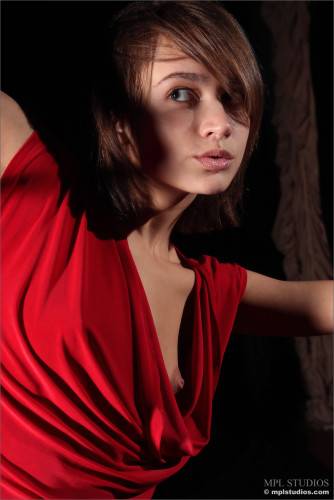 Naughty Girl Lera MPL Takes Her Provocative Red Dress As Soon As She Sees The Camera on picsofsex.com