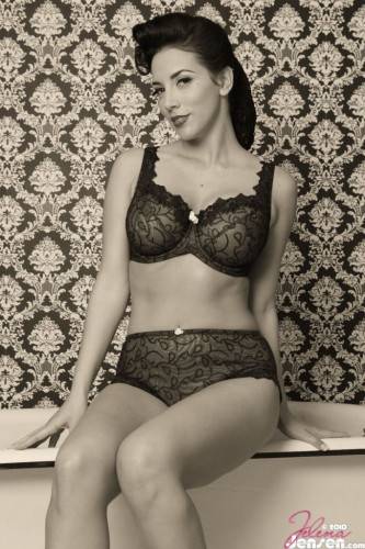 Black And White Pics Are Jelena Jensen's Favorite And She Looks Great In Lingerie. on picsofsex.com