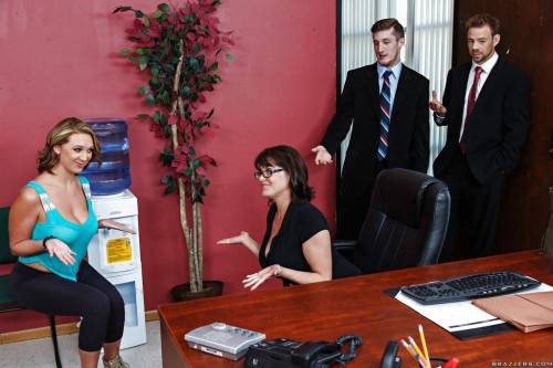 Luscious american teen Brooke Wylde enjoy hardcore 3some sex scene in office - Usa on picsofsex.com