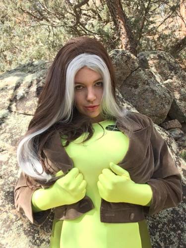 Lovely Lilith massive tits cosplay in the forest on picsofsex.com