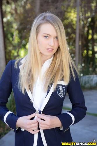 Very attractive american blonde young Natalia Starr in uniform denudes big hooters and hot ass - Usa on picsofsex.com