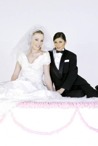 Art Photos Of Charisma Cole And Felix Vicious Posing As A Bride And A Groom on picsofsex.com